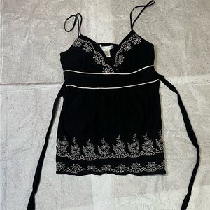Black Vintage Floral Charlotte Russe Tank Top